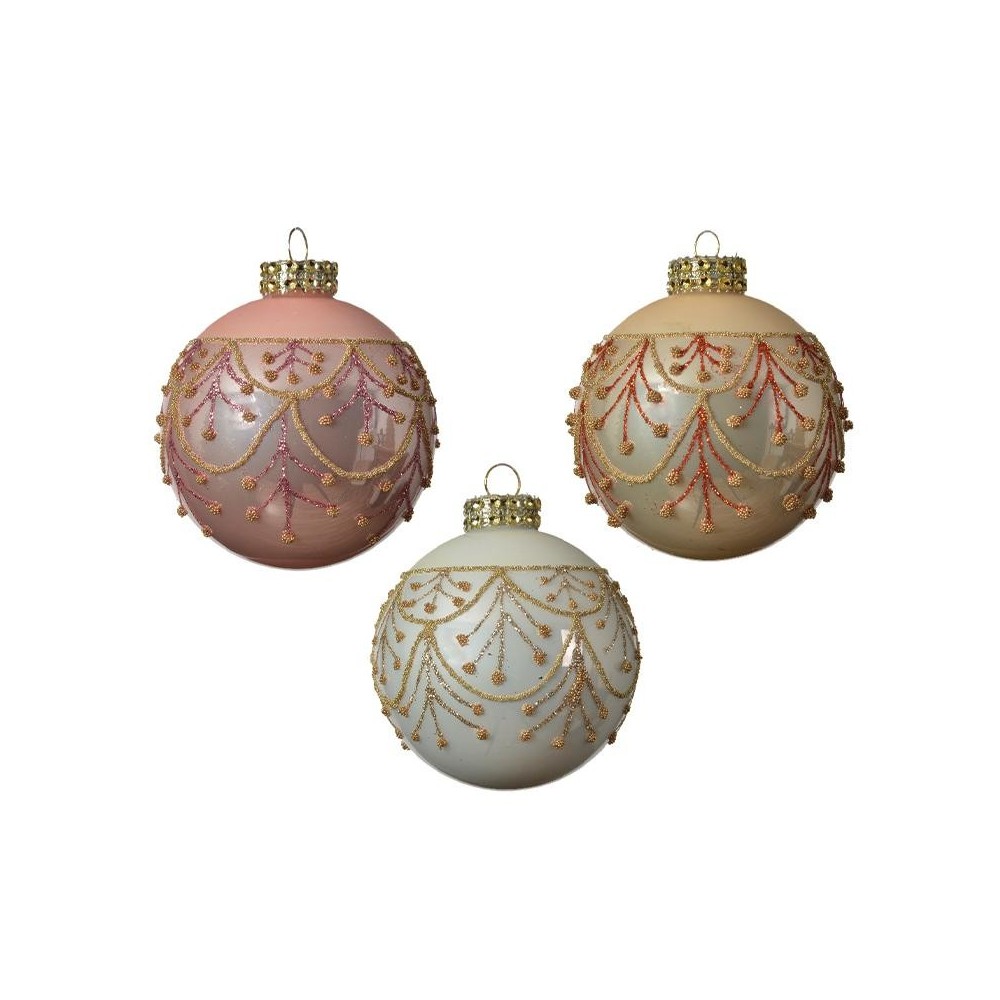 SFERA DI VETRO GLITTER D8CM 3